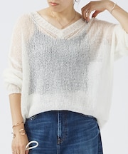 モヘアライクシアー2WAY ニットプルオーバー