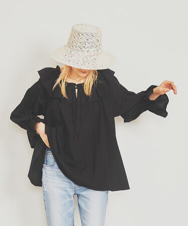 ハマグリトリムスモックブラウス