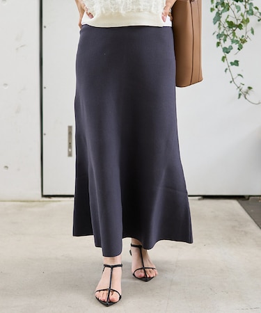 【セットアップ対応】フレアニットスカート