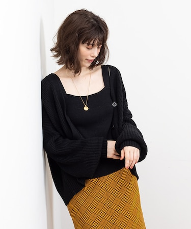 W混アンサンブルニット