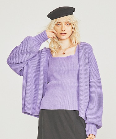 W混アンサンブルニット