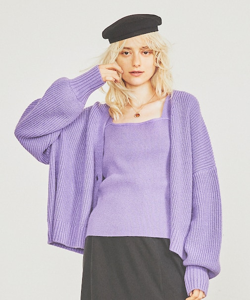 W混アンサンブルニット