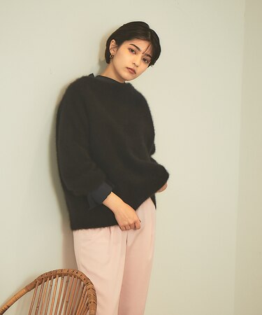 ラクーンパフスリーブニット