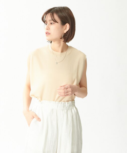 【アンサンブル対応】ウォッシャブルニットノースリ