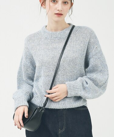 ラメ×モヘア ニットプルオーバー