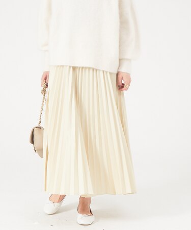 エアリーレザープリーツスカート