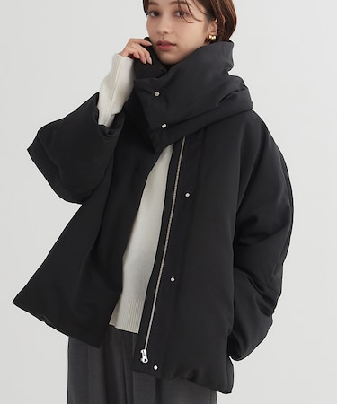 マフラー付きグログランダウン