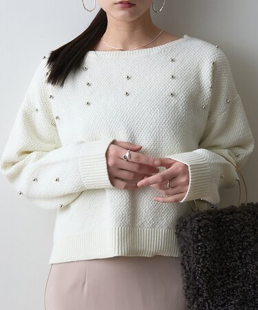 【一部店舗限定】ビジューニットプルオーバー