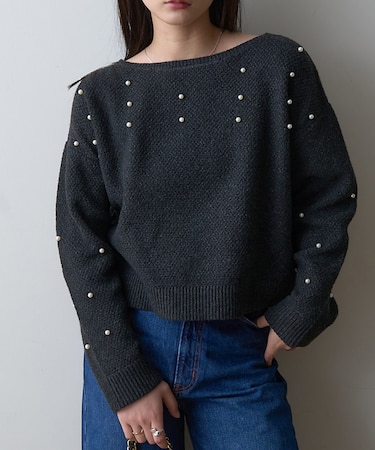 【一部店舗限定】ビジューニットプルオーバー