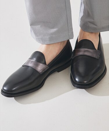 【グッドイヤーウェルト製法】エレガント サドル オペラ シューズ/ローファー