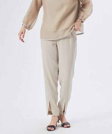 【セットアップ対応】スリムテーパードスリットパンツ