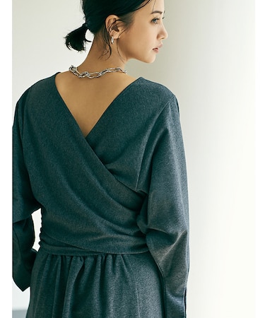 【鳳山えり×qualite】2WAYバックリボンワンピース