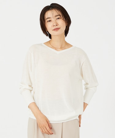 【アンサンブル対応】シアーウール2WAYニットプルオーバー