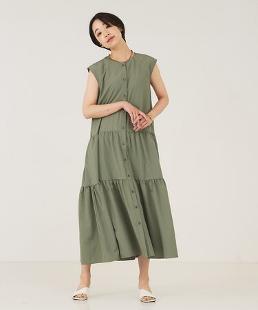 ソフトタフタティアードワンピース