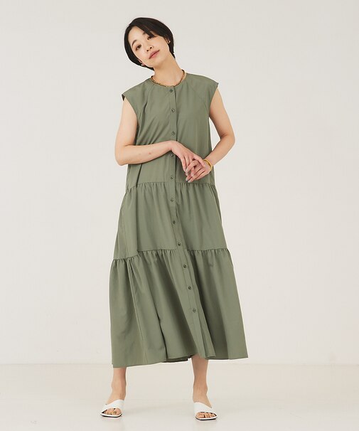 ソフトタフタティアードワンピース