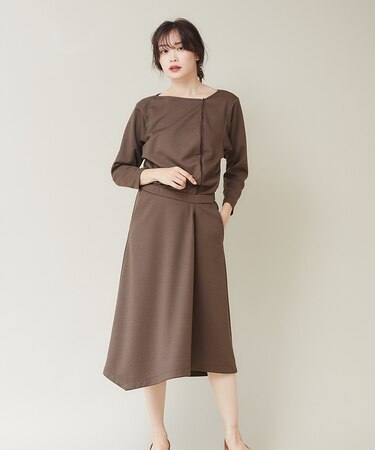 ダンボールニットアシメワンピース