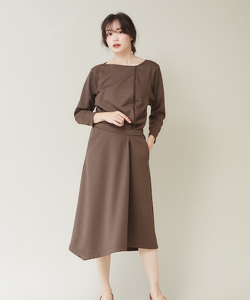 ダンボールニットアシメワンピース