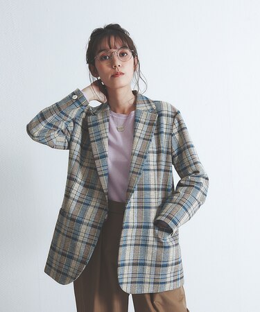 スラブチェックジャケット