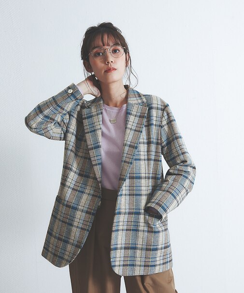 スラブチェックジャケット