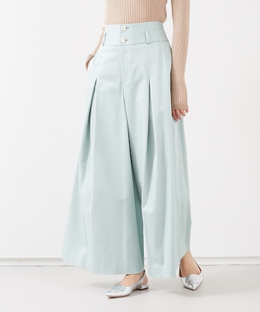 ハイウエストコットンワイドパンツ