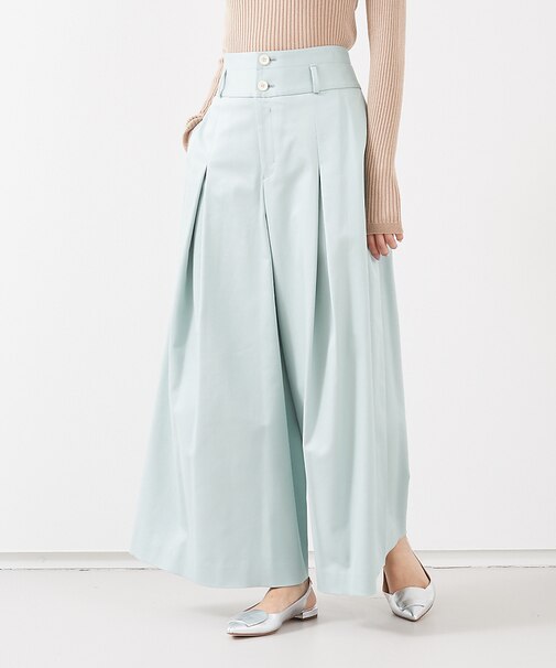 ハイウエストコットンワイドパンツ