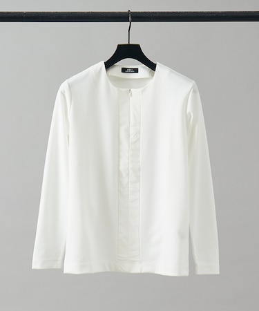 スリットネック 長袖Tシャツ