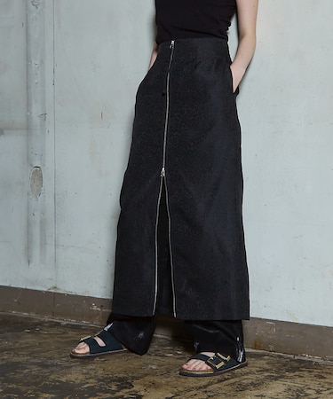 ジャガード ジップ スカート