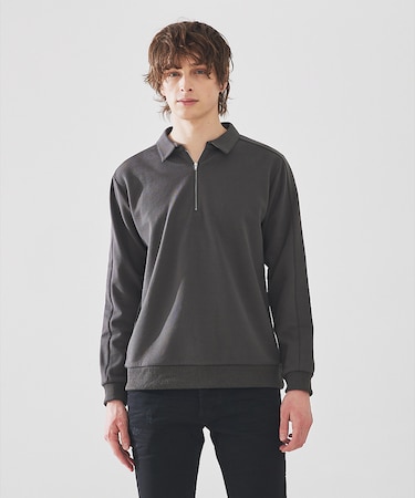 ロングスリーブ ZIPポロシャツ
