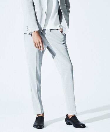 【セットアップ対応】鹿の子ダンボールニットスリムテーパードパンツ