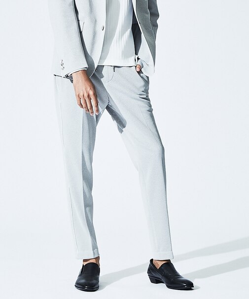 【セットアップ対応】鹿の子ダンボールニットスリムテーパードパンツ