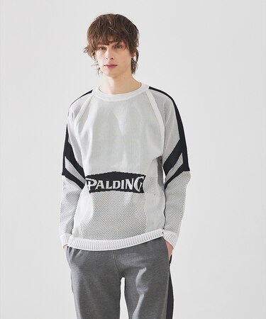 【SPALDING×5351】ジャカードクルーネックニットプルオーバー