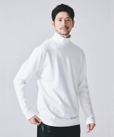 【定番人気】ストレッチポンチハイネック 長袖Tシャツ