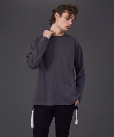 サイドスリット長袖 Tシャツ