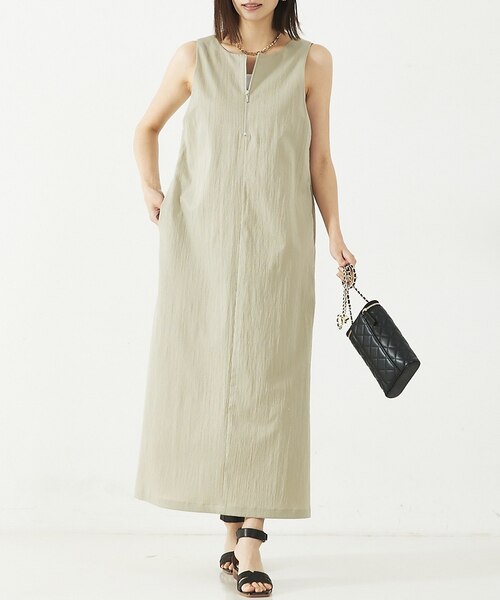 大人のいちまんワンピ】UネックZIP2WAYワンピース｜デザイン