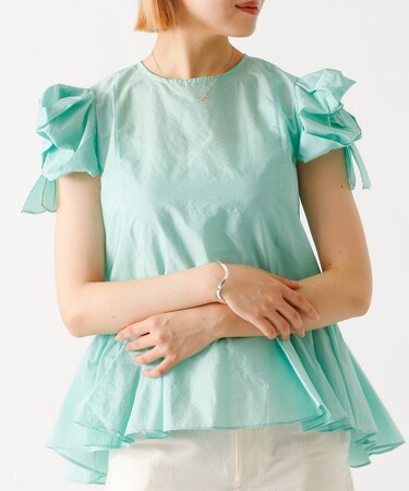 袖リボンブラウス