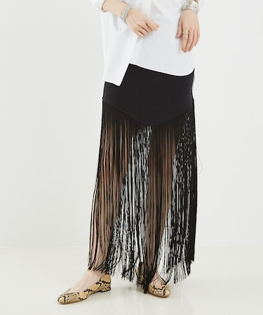 【TEURN STUDIO】Mini Fringe Skirt／フリンジスカート
