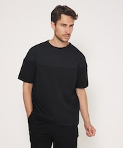 【ストレッチポンチ】ニット ドッキング Tシャツ