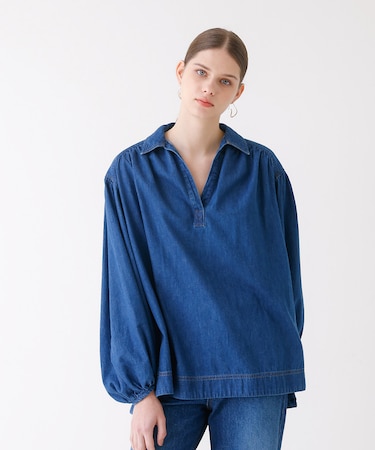 デニムチュニックブラウス