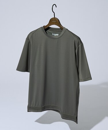 【接触冷感】ツイルジャージー ピンタック Tシャツ