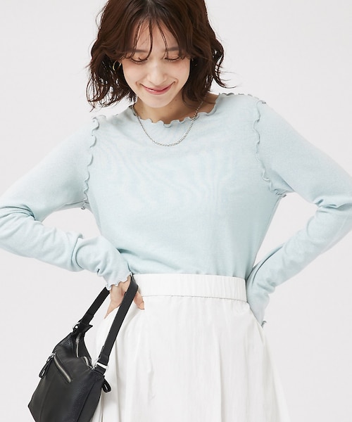 【ピンク】【boussole*qualite】クロシェネックレスロンT boussole×qualite】クロシェネックレスロンT｜デザインワークスの
