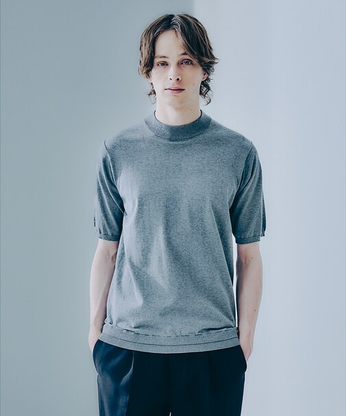 【トップメランジ】ハイツイスト モックネック ニット