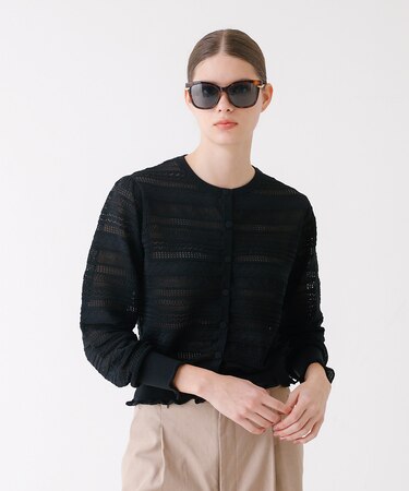 透かし編みカーディガン