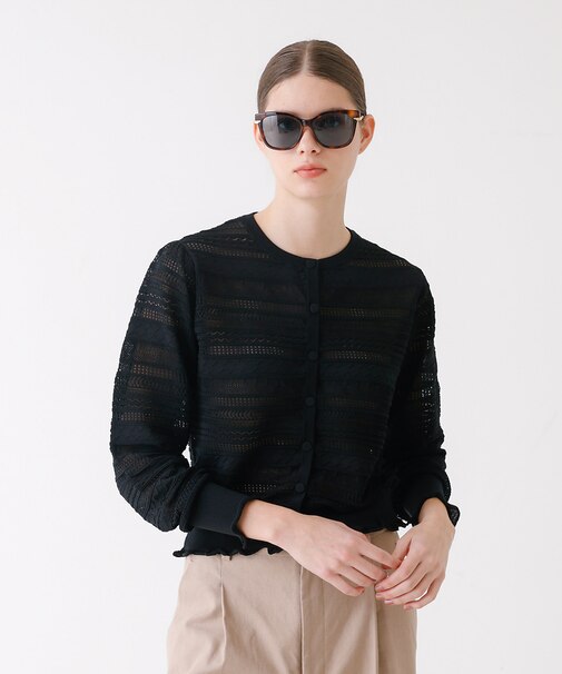 透かし編みカーディガン