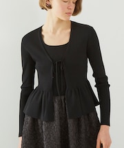 ２WAYリブペプラムボレロカーディガン