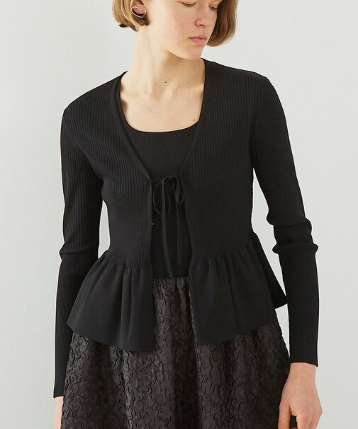 2WAYリブペプラムボレロカーディガン