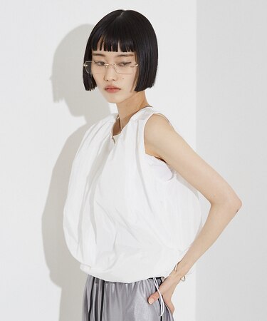 タック バルーン タンクトップ ブラウス