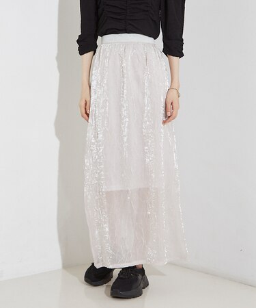 【セットアップ着用可】シャイン リンクル タイトスカート