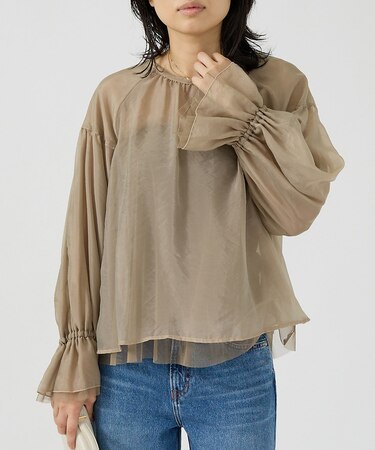 オーガンジーシアーブラウス