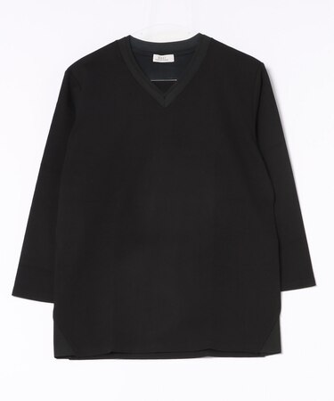 BLANC Vネック七分袖Tシャツ