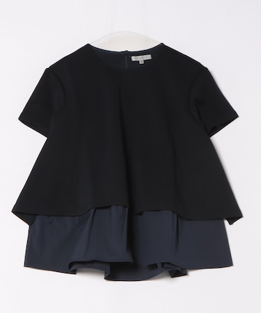 【セットアップ対応】後ろタフタペプラムプルオーバー